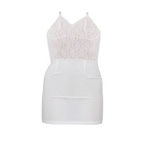 Vintage Lingerie XXS White Lace Slip Dress